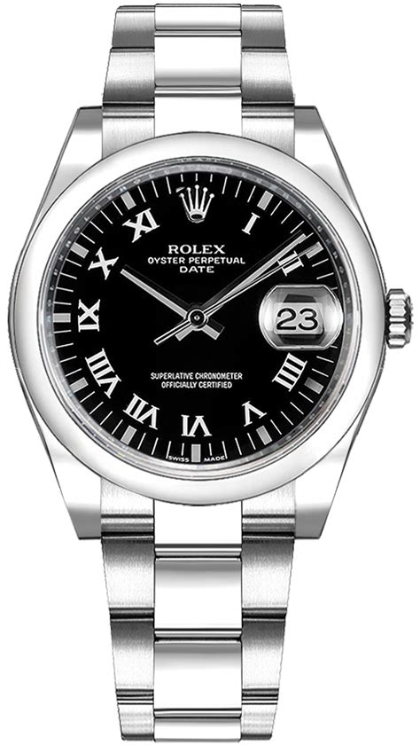 rolex date 34 nero|rolex pre owned date.